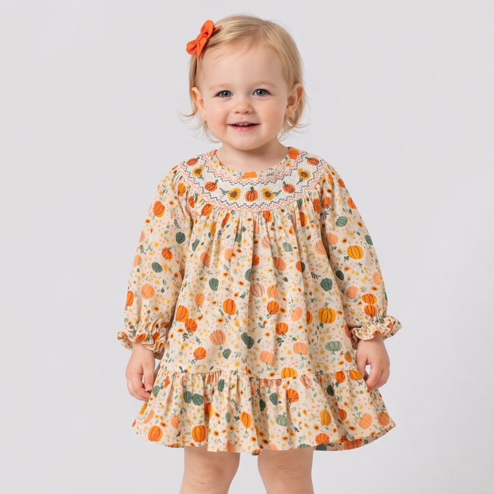 New with Tags! Bonnie Baby Multicolor Pumpkin Dress w/ matching bloomer